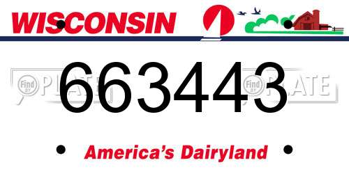 663443 Wisconsin License Plate