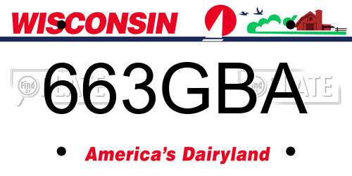 663GBA Wisconsin License Plate