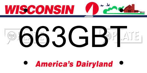 663GBT Wisconsin License Plate