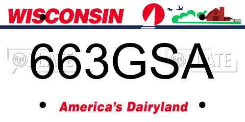 663GSA Wisconsin License Plate
