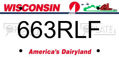 663RLF Wisconsin License Plate