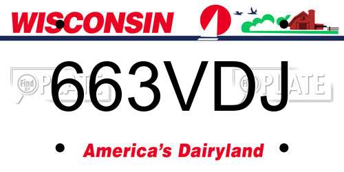 663VDJ Wisconsin License Plate