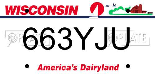 663YJU Wisconsin License Plate