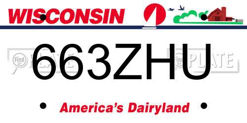 663ZHU Wisconsin License Plate