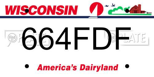 664FDF Wisconsin License Plate