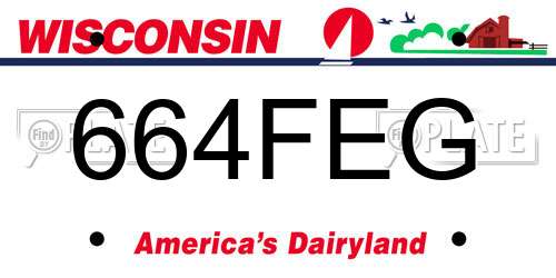 664FEG Wisconsin License Plate