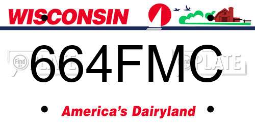 664FMC Wisconsin License Plate