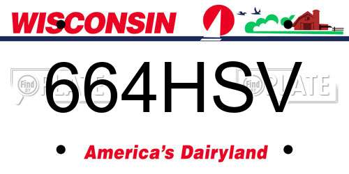 664HSV Wisconsin License Plate