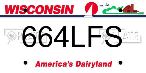 664LFS Wisconsin License Plate