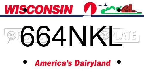 664NKL Wisconsin License Plate