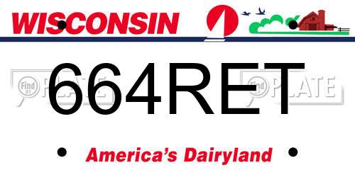 664RET Wisconsin License Plate