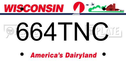 664TNC Wisconsin License Plate