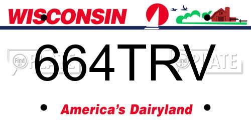 664TRV Wisconsin License Plate
