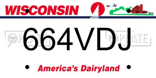 664VDJ Wisconsin License Plate