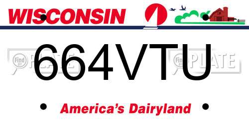 664VTU Wisconsin License Plate