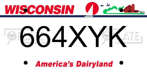 664XYK Wisconsin License Plate