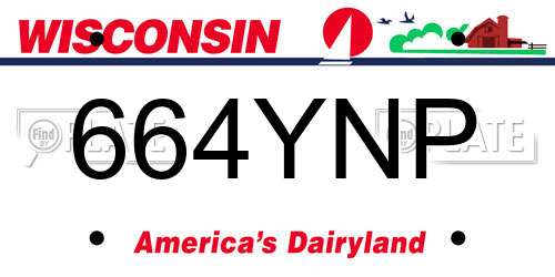 664YNP Wisconsin License Plate