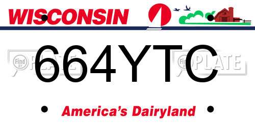 664YTC Wisconsin License Plate