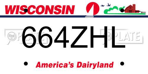 664ZHL Wisconsin License Plate