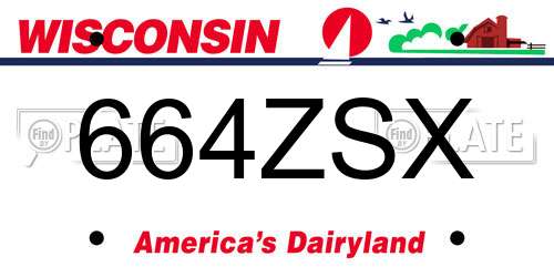 664ZSX Wisconsin License Plate