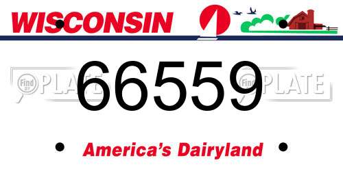 66559 Wisconsin License Plate