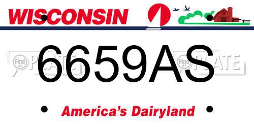 6659AS Wisconsin License Plate