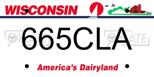 665CLA Wisconsin License Plate