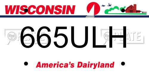665ULH Wisconsin License Plate
