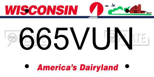 665VUN Wisconsin License Plate