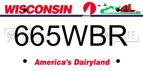 665WBR Wisconsin License Plate
