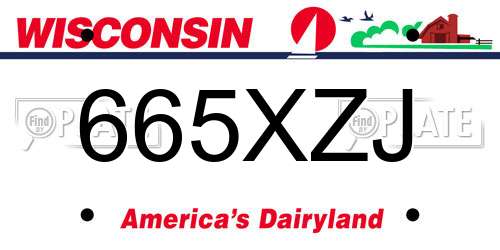 665XZJ Wisconsin License Plate