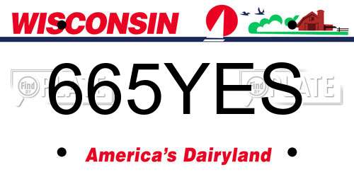 665YES Wisconsin License Plate