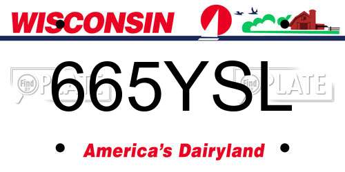 665YSL Wisconsin License Plate