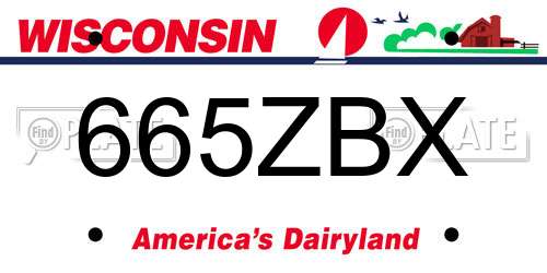 665ZBX Wisconsin License Plate