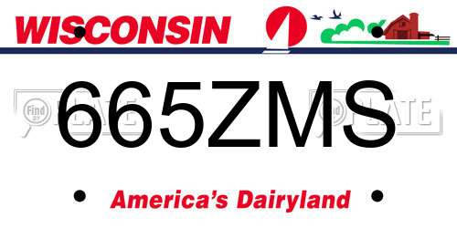 665ZMS Wisconsin License Plate