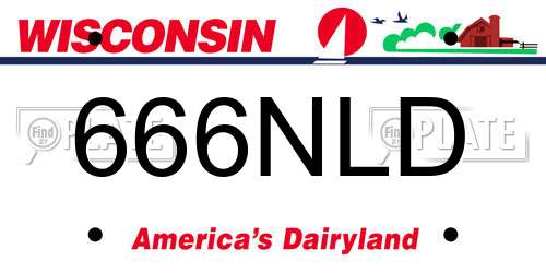 666NLD Wisconsin License Plate