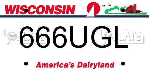 666UGL Wisconsin License Plate