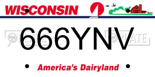 666YNV Wisconsin License Plate