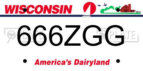 666ZGG Wisconsin License Plate