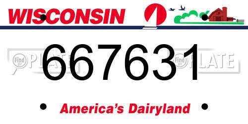 667631 Wisconsin License Plate
