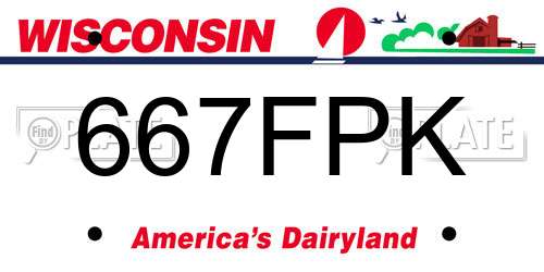 667FPK Wisconsin License Plate