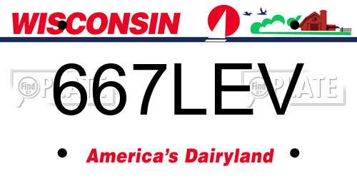 667LEV Wisconsin License Plate