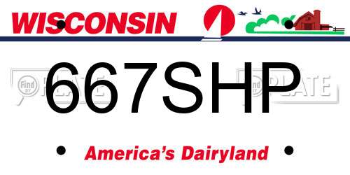 667SHP Wisconsin License Plate