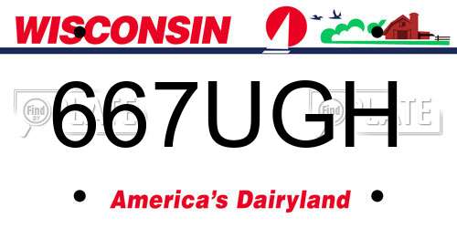667UGH Wisconsin License Plate