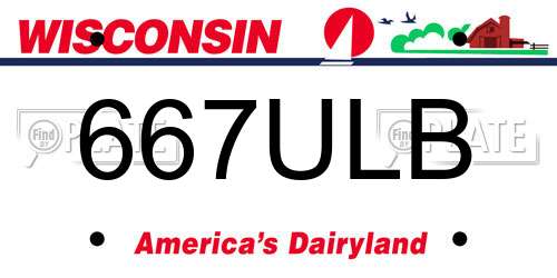 667ULB Wisconsin License Plate