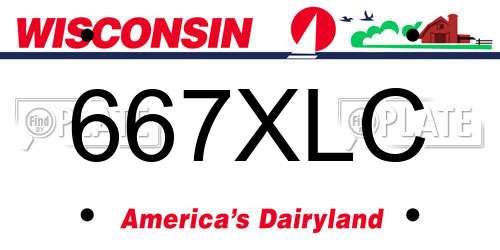 667XLC Wisconsin License Plate