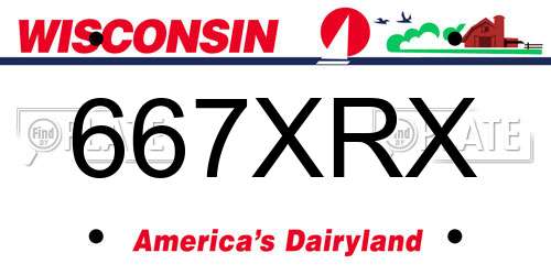 667XRX Wisconsin License Plate