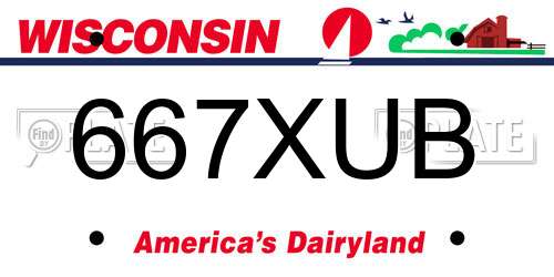 667XUB Wisconsin License Plate