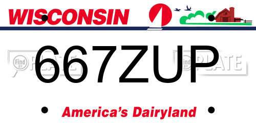 667ZUP Wisconsin License Plate