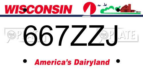 667ZZJ Wisconsin License Plate